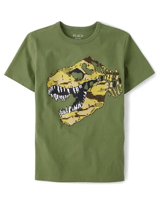 Boys Camo Dino Graphic Tee