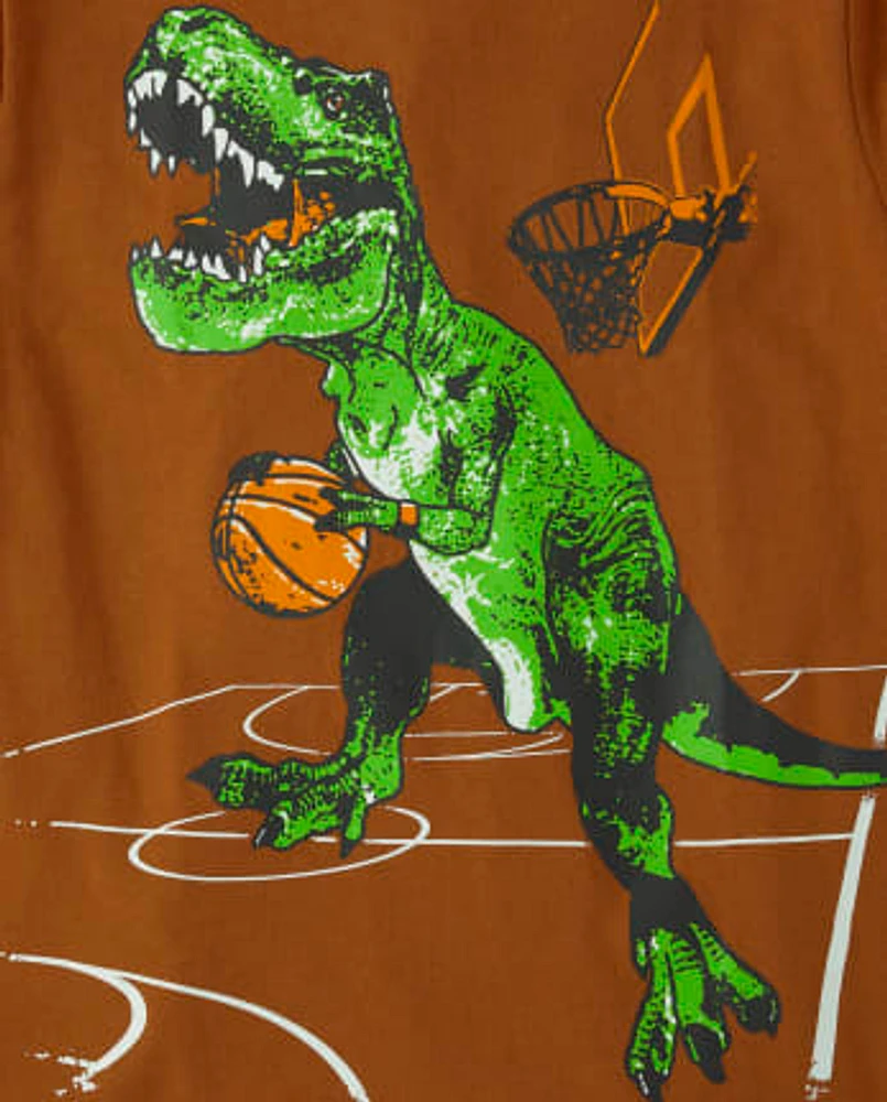 Boys Dino Basketball Graphic Tee