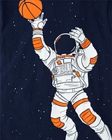 Boys Astronaut Basketball Graphic Tee