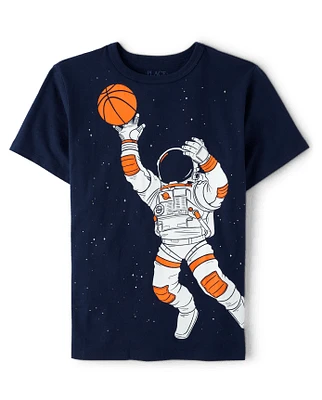Boys Astronaut Basketball Graphic Tee