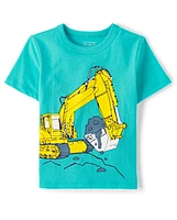 Baby And Toddler Boys Construction Vehicle Graphic Tee