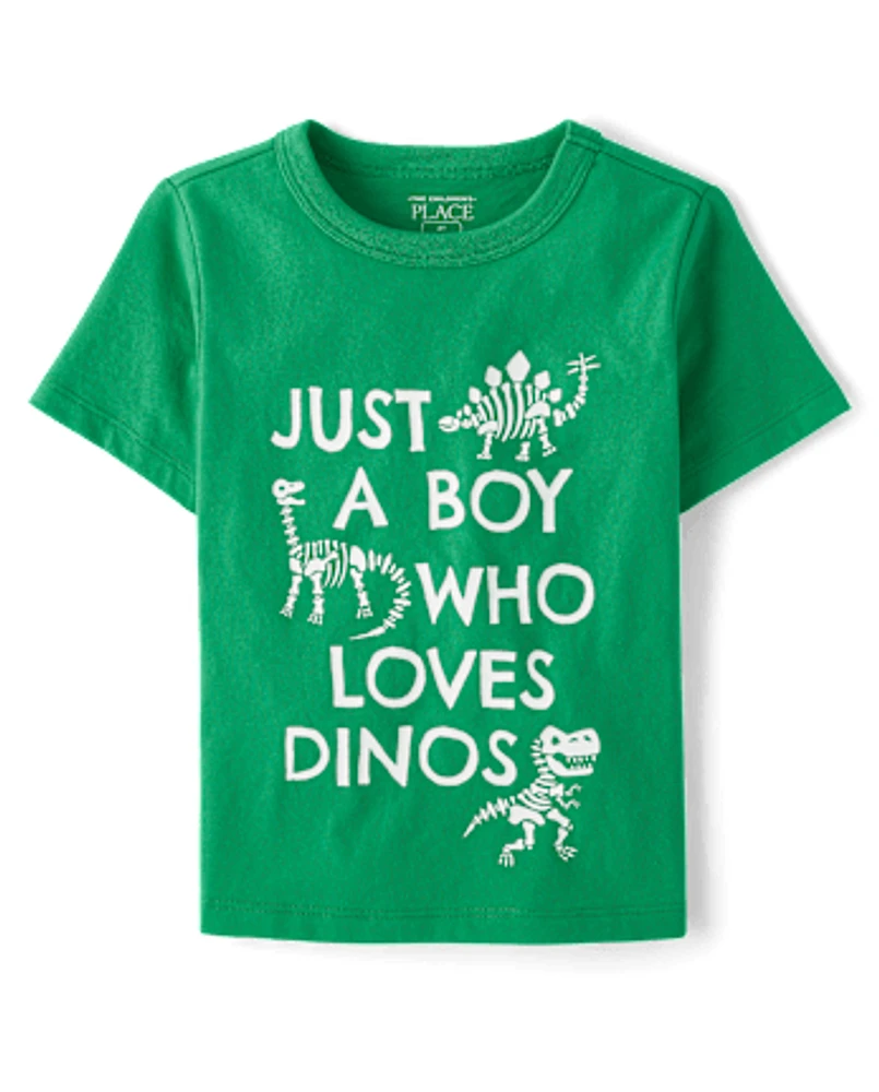 Baby And Toddler Boys Love Dinos Graphic Tee