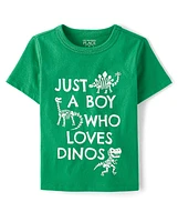 Baby And Toddler Boys Love Dinos Graphic Tee