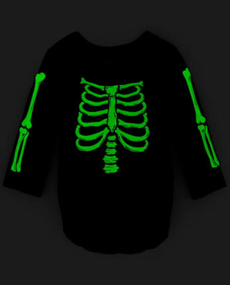 Unisex Baby Matching Family Glow Skeleton Graphic Bodysuit