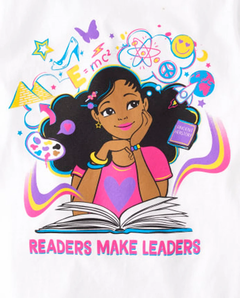 Girls Readers Make Leaders Graphic Tee