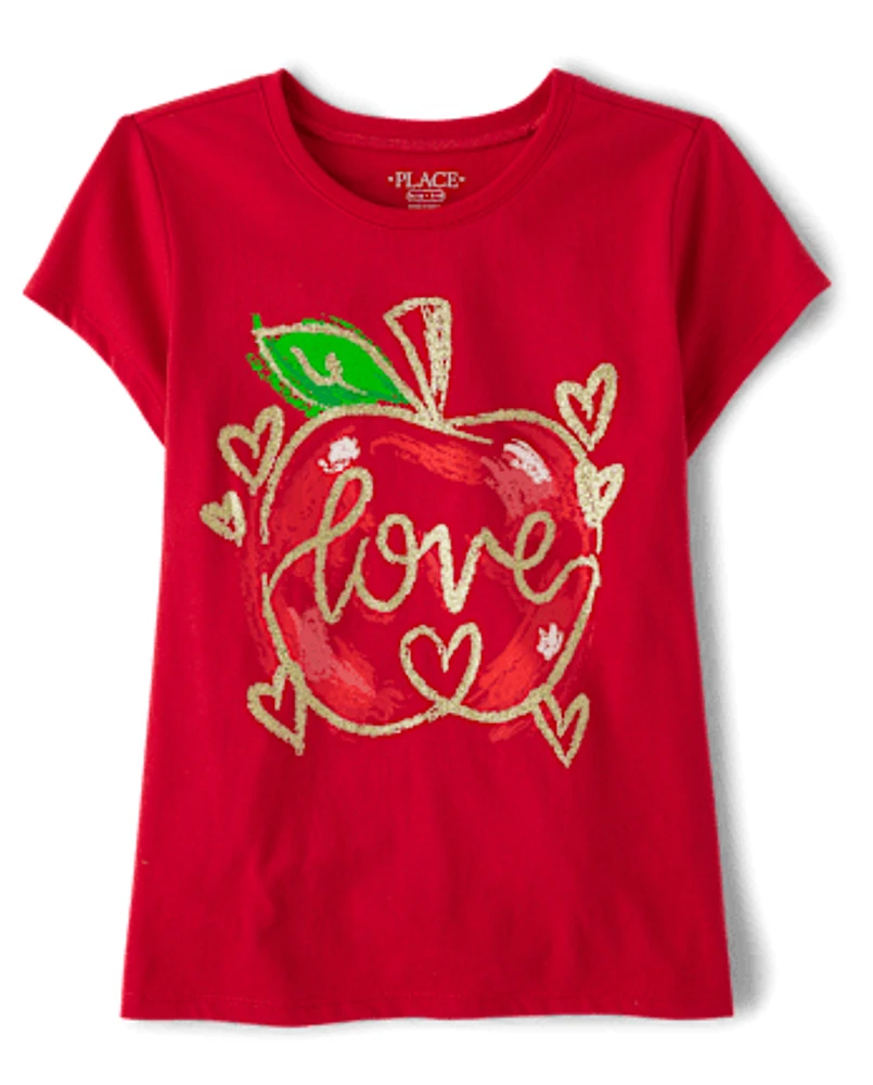 Girls Love Apple Graphic Tee