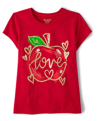 Girls Love Apple Graphic Tee