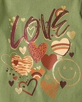 Girls Love Heart Graphic Tee