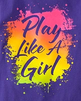 Girls Play Like A Girl Graphic Tee