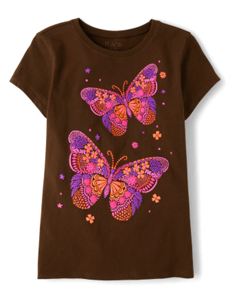 Girls Butterfly Graphic Tee