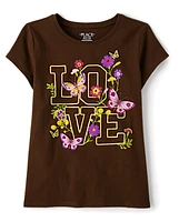 Girls Love Butterfly Graphic Tee