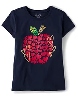 Girls Apple Heart Graphic Tee