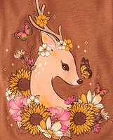 Girls Deer Graphic Tee