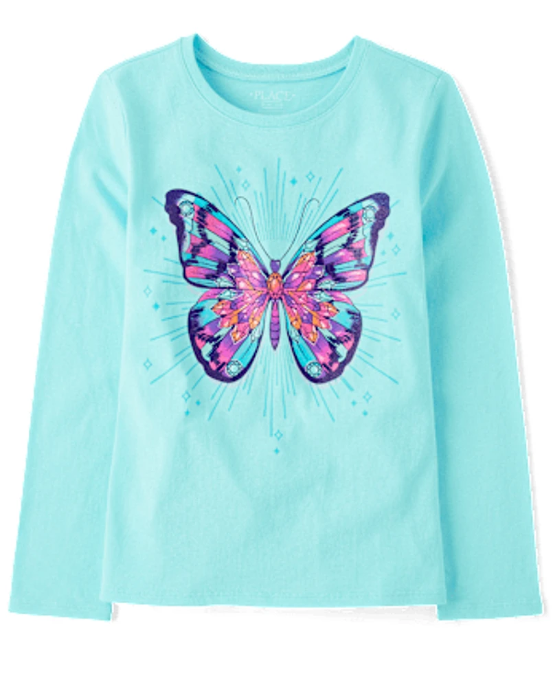 Girls Butterfly Graphic Tee