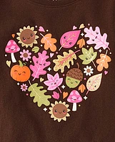 Baby And Toddler Girls Fall Heart Graphic Tee