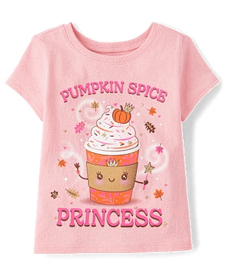 Baby And Toddler Girls Pumpkin Spice Princess Graphic Tee