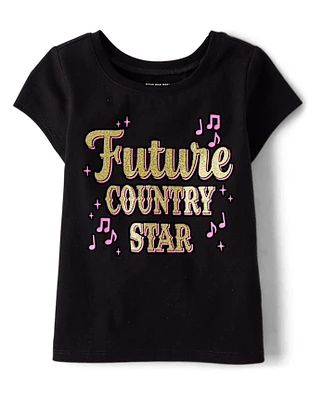 Baby And Toddler Girls Country Star Graphic Tee