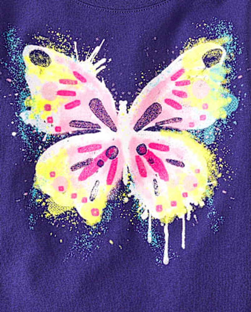 Baby And Toddler Girls Butterfly Graphic Tee