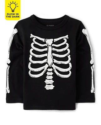 Unisex Baby And Toddler Matching Family Glow Skeleton Graphic Tee