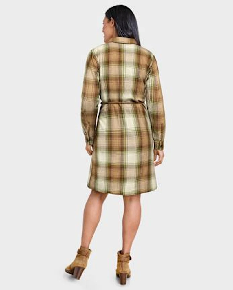 Womens Matching Family Plaid Flannel Shirt Dress