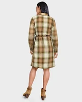 Womens Matching Family Plaid Flannel Shirt Dress