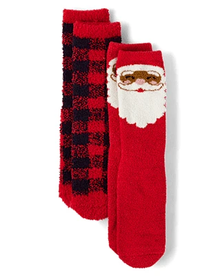 Unisex Adult Matching Family Santa Cozy Socks 2-Pack