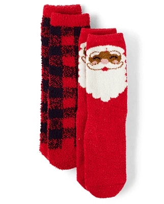 Unisex Kids Matching Family Santa Cozy Socks 2-Pack