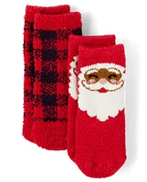 Unisexe Bébé Et tout-petit Famille assorti Santa Cozy Chaussettes 2-Pack