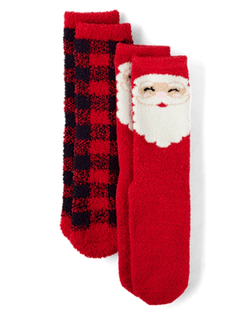 Unisex Adult Matching Family Santa Cozy Socks 2-Pack