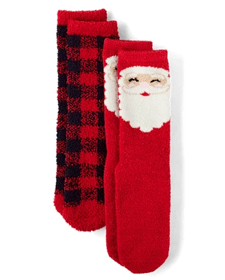 Unisex Adult Matching Family Santa Cozy Socks 2-Pack