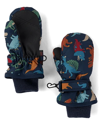 Toddler Boys Dino Ski Mittens