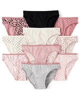 Girls Leopard Bikini Underwear 10-Pack