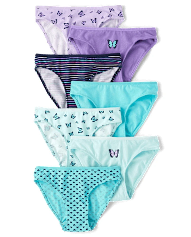 Fille Papillon Bikini Sous-vêtement 7-Pack