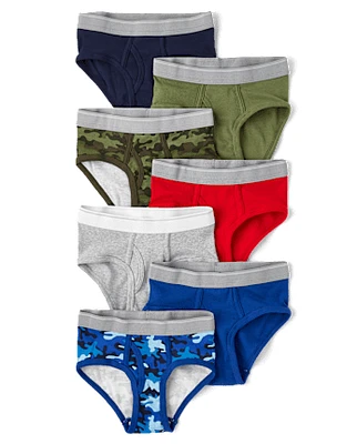 Boys Camo Brief Underwear 7-Pack