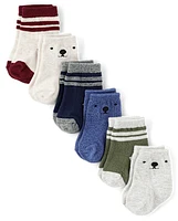 Baby Boys Bear Midi Socks 6-Pack