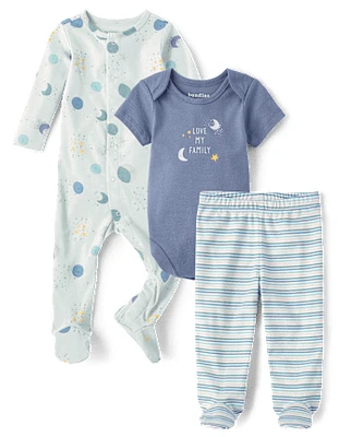 Ensemble 3 pièces Moon Take Me Accueil pour bébé garçon