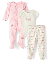 Baby Girls Floral Deer Take Me Home 3-Piece Set