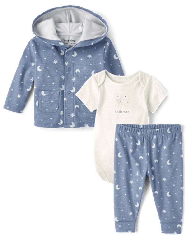 Ensemble de tenue 3 pièces Moon pour bébé garçon