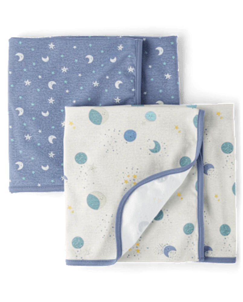 Baby Boys Moon Swaddle Blanket 2-Pack