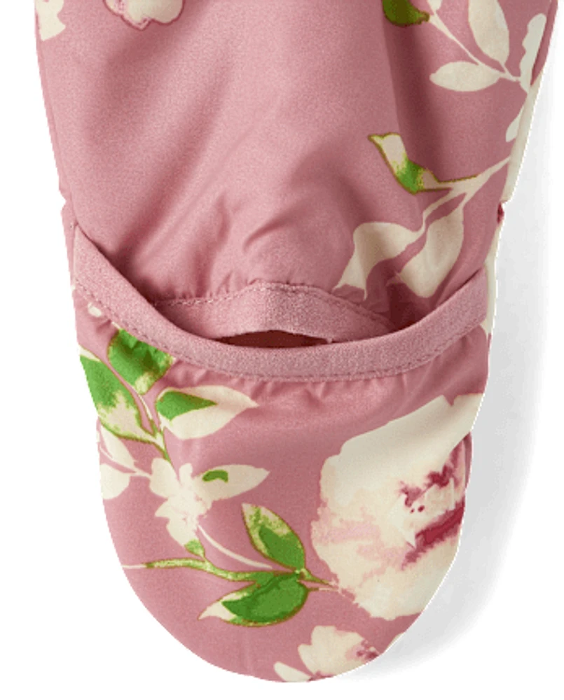 Baby Girls Floral Snowsuit