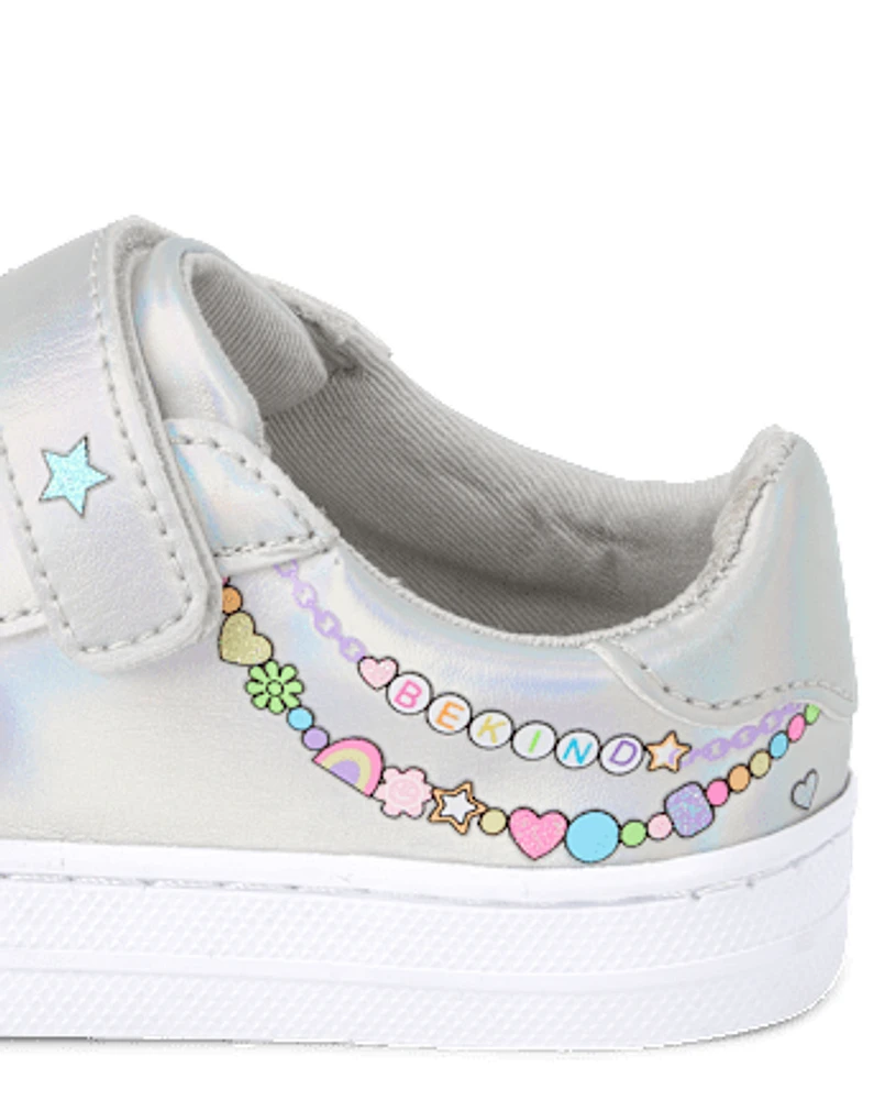 Toddler Girls Holographic Doodle Low Top Sneakers