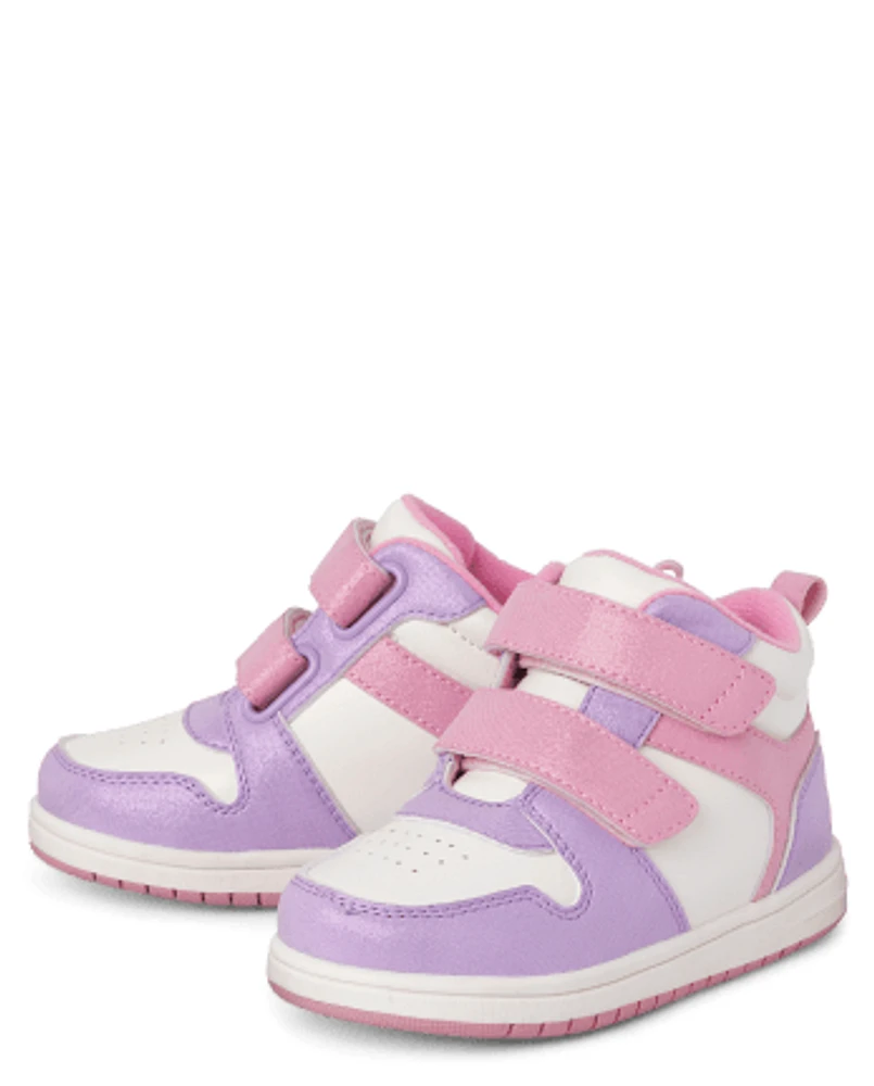 Toddler Girls Shimmer Colorblock High Top Sneakers