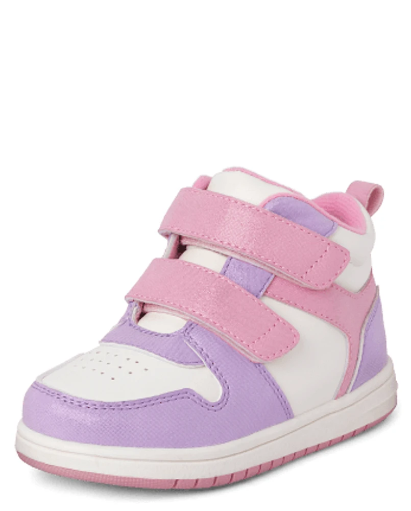 Toddler Girls Shimmer Colorblock High Top Sneakers