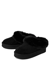 Girls Platform Teddy Slip Ons