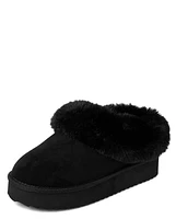 Girls Platform Teddy Slip Ons