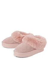 Girls Platform Teddy Slip Ons