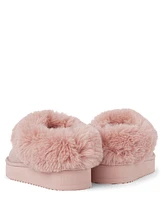 Girls Platform Teddy Slip Ons