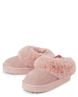 Toddler Girls Platform Teddy Slip Ons