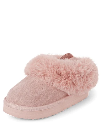 Toddler Girls Platform Teddy Slip Ons