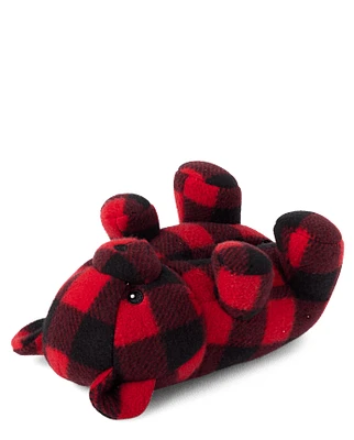 Toddler Matching Family Buffalo Plaid Bear Slippers